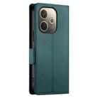 For OPPO A5 PRO 5G Global Side Buckle Magnetic Frosted Leather Phone Case(Dark Green) - 3