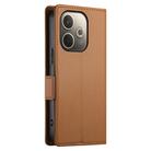 For OPPO A5 PRO 5G Global Side Buckle Magnetic Frosted Leather Phone Case(Brown) - 3
