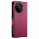 For Realme 11 4G Side Buckle Magnetic Frosted Leather Phone Case(Wine Red) - 3