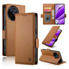 For Realme 11 4G Side Buckle Magnetic Frosted Leather Phone Case(Brown) - 1