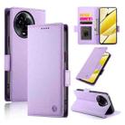 For Realme 11 5G / Realme 11x Side Buckle Magnetic Frosted Leather Phone Case(Purple) - 1