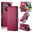 For Realme 11 Pro 5G / 11 Pro+ 5G Side Buckle Magnetic Frosted Leather Phone Case(Wine Red) - 1