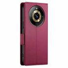 For Realme 11 Pro 5G / 11 Pro+ 5G Side Buckle Magnetic Frosted Leather Phone Case(Wine Red) - 3