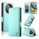 For Realme 11 Pro 5G / 11 Pro+ 5G Side Buckle Magnetic Frosted Leather Phone Case(Mint Green) - 1