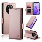 For Realme 12 Side Buckle Magnetic Frosted Leather Phone Case(Rose Gold) - 1
