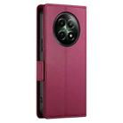 For Realme 12 Side Buckle Magnetic Frosted Leather Phone Case(Wine Red) - 3