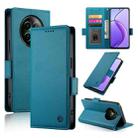 For Realme 12 Side Buckle Magnetic Frosted Leather Phone Case(Blue) - 1