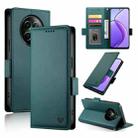 For Realme 12 Side Buckle Magnetic Frosted Leather Phone Case(Dark Green) - 1