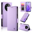 For Realme 12 Side Buckle Magnetic Frosted Leather Phone Case(Purple) - 1