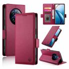 For Realme 12 Pro / 12 Pro+ Side Buckle Magnetic Frosted Leather Phone Case(Wine Red) - 1