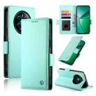 For Realme 12+ / Narzo 70 Pro Side Buckle Magnetic Frosted Leather Phone Case(Mint Green) - 1