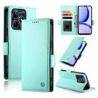 For Realme C53 4G / Narzo N53 4G Side Buckle Magnetic Frosted Leather Phone Case(Mint Green) - 1