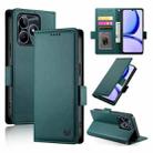 For Realme C53 4G / Narzo N53 4G Side Buckle Magnetic Frosted Leather Phone Case(Dark Green) - 1