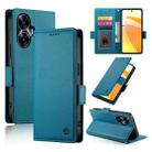 For Realme C55 4G / Narzo N55 Side Buckle Magnetic Frosted Leather Phone Case(Blue) - 1