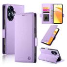 For Realme C55 4G / Narzo N55 Side Buckle Magnetic Frosted Leather Phone Case(Purple) - 1