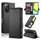 For Realme C67 4G Global Side Buckle Magnetic Frosted Leather Phone Case(Black) - 1