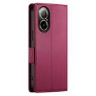 For Realme C67 4G Global Side Buckle Magnetic Frosted Leather Phone Case(Wine Red) - 3