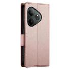 For Realme GT 6 Global Side Buckle Magnetic Frosted Leather Phone Case(Rose Gold) - 3