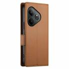 For Realme GT 6 Global Side Buckle Magnetic Frosted Leather Phone Case(Brown) - 3