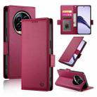 For Realme 13 Pro / 13 Pro+ Global Side Buckle Magnetic Frosted Leather Phone Case(Wine Red) - 1