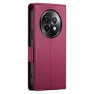 For Realme 13+ Side Buckle Magnetic Frosted Leather Phone Case(Wine Red) - 3