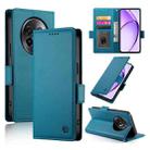 For Realme 13+ Side Buckle Magnetic Frosted Leather Phone Case(Blue) - 1