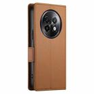 For Realme 13+ Side Buckle Magnetic Frosted Leather Phone Case(Brown) - 3