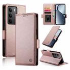 For Realme C75 / Realme 14x Side Buckle Magnetic Frosted Leather Phone Case(Rose Gold) - 1