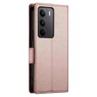 For Realme C75 / Realme 14x Side Buckle Magnetic Frosted Leather Phone Case(Rose Gold) - 3