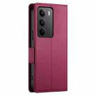 For Realme C75 / Realme 14x Side Buckle Magnetic Frosted Leather Phone Case(Wine Red) - 3