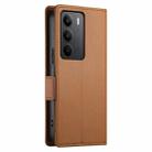 For Realme C75 / Realme 14x Side Buckle Magnetic Frosted Leather Phone Case(Brown) - 3