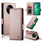 For Realme 14 Pro Side Buckle Magnetic Frosted Leather Phone Case(Rose Gold) - 1