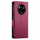 For Realme 14 Pro Side Buckle Magnetic Frosted Leather Phone Case(Wine Red) - 3