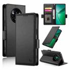 For Realme 14 Pro+ Side Buckle Magnetic Frosted Leather Phone Case(Black) - 1