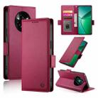 For Realme 14 Pro+ Side Buckle Magnetic Frosted Leather Phone Case(Wine Red) - 1
