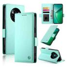 For Realme 14 Pro+ Side Buckle Magnetic Frosted Leather Phone Case(Mint Green) - 1