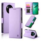 For Realme 14 Pro+ Side Buckle Magnetic Frosted Leather Phone Case(Purple) - 1