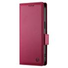 For Realme 14 / Realme P3 5G Side Buckle Magnetic Frosted Leather Phone Case(Wine Red) - 2