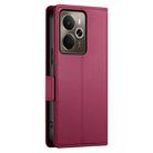 For Realme 14 / Realme P3 5G Side Buckle Magnetic Frosted Leather Phone Case(Wine Red) - 3
