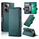 For Realme 14 / Realme P3 5G Side Buckle Magnetic Frosted Leather Phone Case(Dark Green) - 1