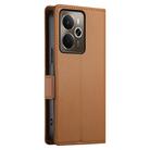 For Realme 14 / Realme P3 5G Side Buckle Magnetic Frosted Leather Phone Case(Brown) - 3