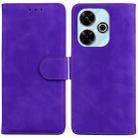 For Xiaomi Poco M6 4G Skin Feel Pure Color Flip Leather Phone Case(Purple) - 1