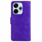 For Xiaomi Poco M6 4G Skin Feel Pure Color Flip Leather Phone Case(Purple) - 3