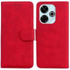 For Xiaomi Poco M6 4G Skin Feel Pure Color Flip Leather Phone Case(Red) - 1