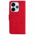 For Xiaomi Poco M6 4G Skin Feel Pure Color Flip Leather Phone Case(Red) - 3