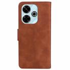 For Xiaomi Poco M6 4G Skin Feel Pure Color Flip Leather Phone Case(Brown) - 3