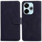 For Xiaomi Poco M6 4G Skin Feel Pure Color Flip Leather Phone Case(Black) - 1