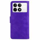 For Xiaomi Poco F6 Pro Skin Feel Pure Color Flip Leather Phone Case(Purple) - 3