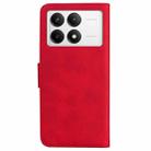 For Xiaomi Poco F6 Pro Skin Feel Pure Color Flip Leather Phone Case(Red) - 3