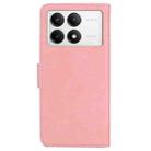 For Xiaomi Poco F6 Pro Skin Feel Pure Color Flip Leather Phone Case(Pink) - 3